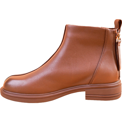 百年烟斗羊皮小短靴瘦瘦靴后拉链