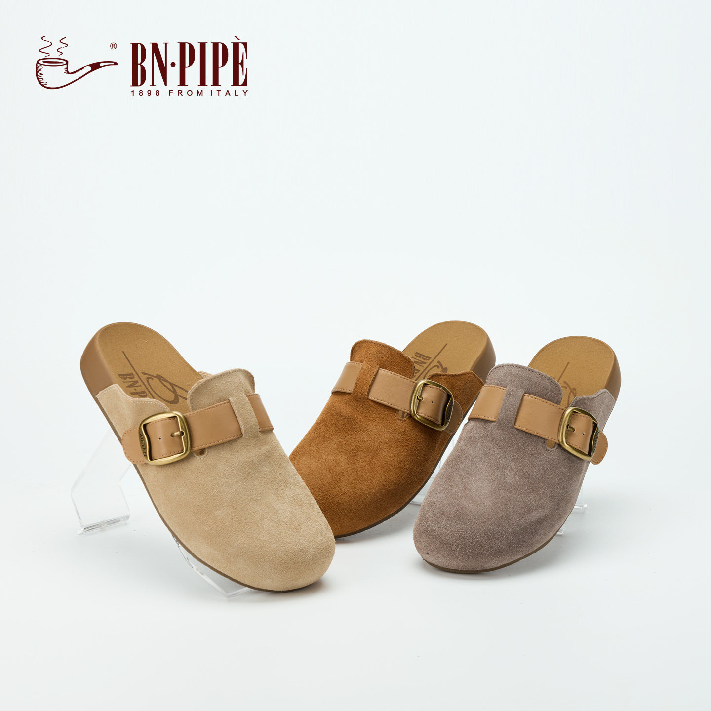 夏季真皮透气一脚蹬勃肯半拖女鞋
