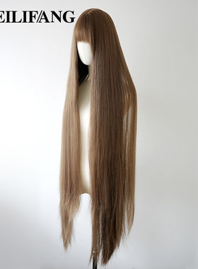 亚麻棕色超长假发全头套女lolita长直发一米三130cos万用洛丽塔毛