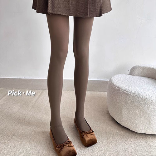 棕咖色连裤袜春秋80D灰色丝袜女