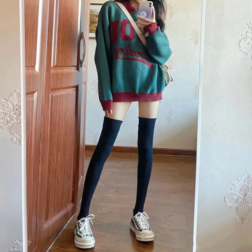 硅胶防滑过膝袜春秋jk纯棉大腿袜