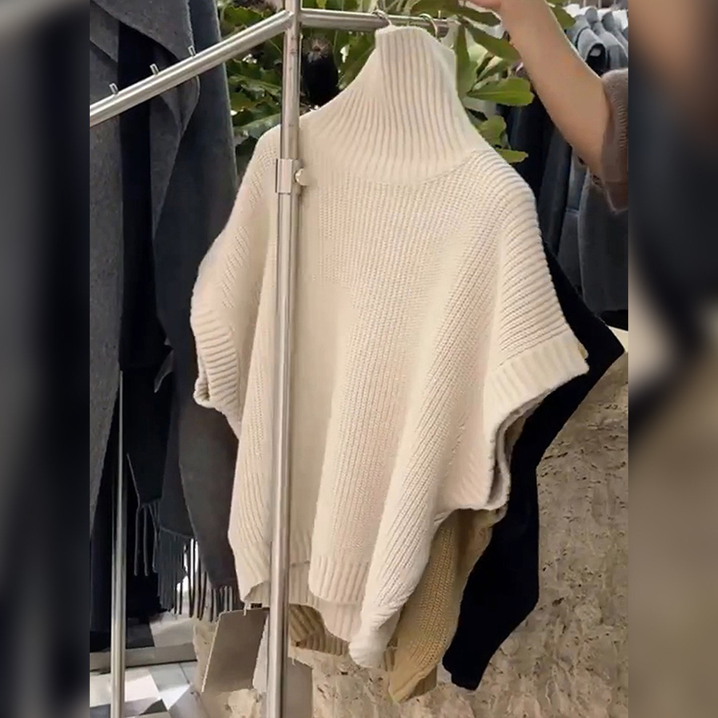 thumbnail for 2025 Autumn and Winter Fashion Commuting Vest Solid Color Simple Versatile Knitwear Niche Unique High-Neck Pullover Sweater for Women