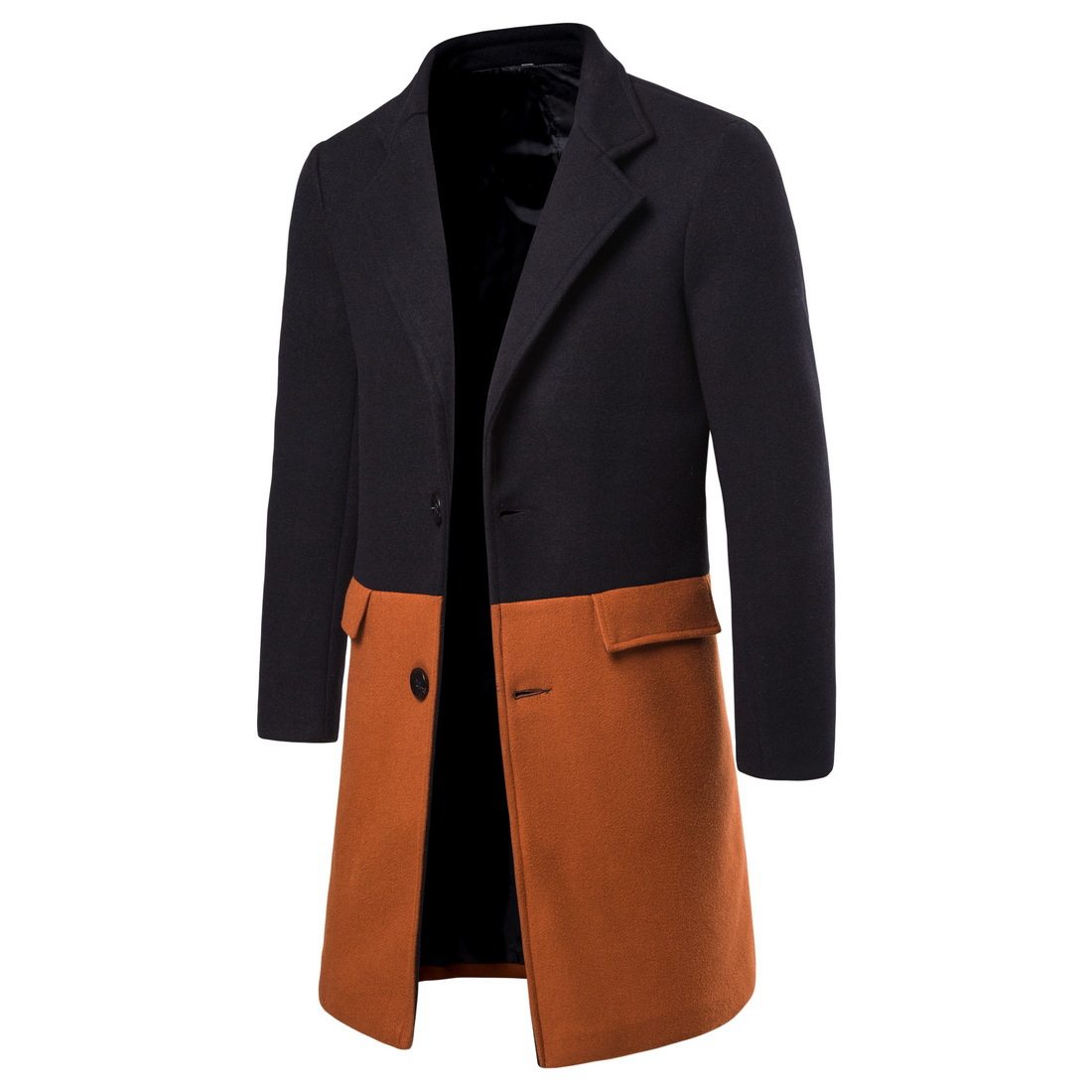 Men's new autumn long patchwork trench coat男士呢子風衣xxl碼在類目 男裝, 毛呢大衣中 - 來自Buy2taobao.com提供專業的淘寶代購服務