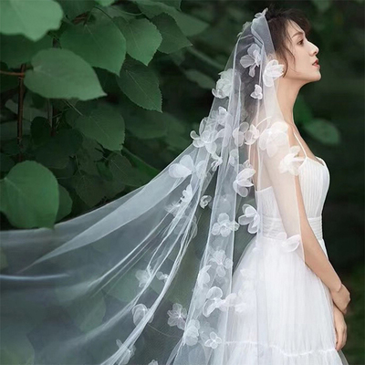森系新娘气质精致网红百拍发头纱