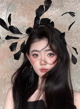 复古超仙新娘羽毛发箍