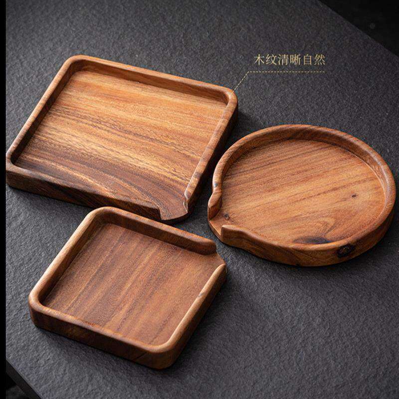 整木胡桃木实木茶盘茶饼分茶盘普洱茶茶叶盒家用简约撬茶赏茶托盘