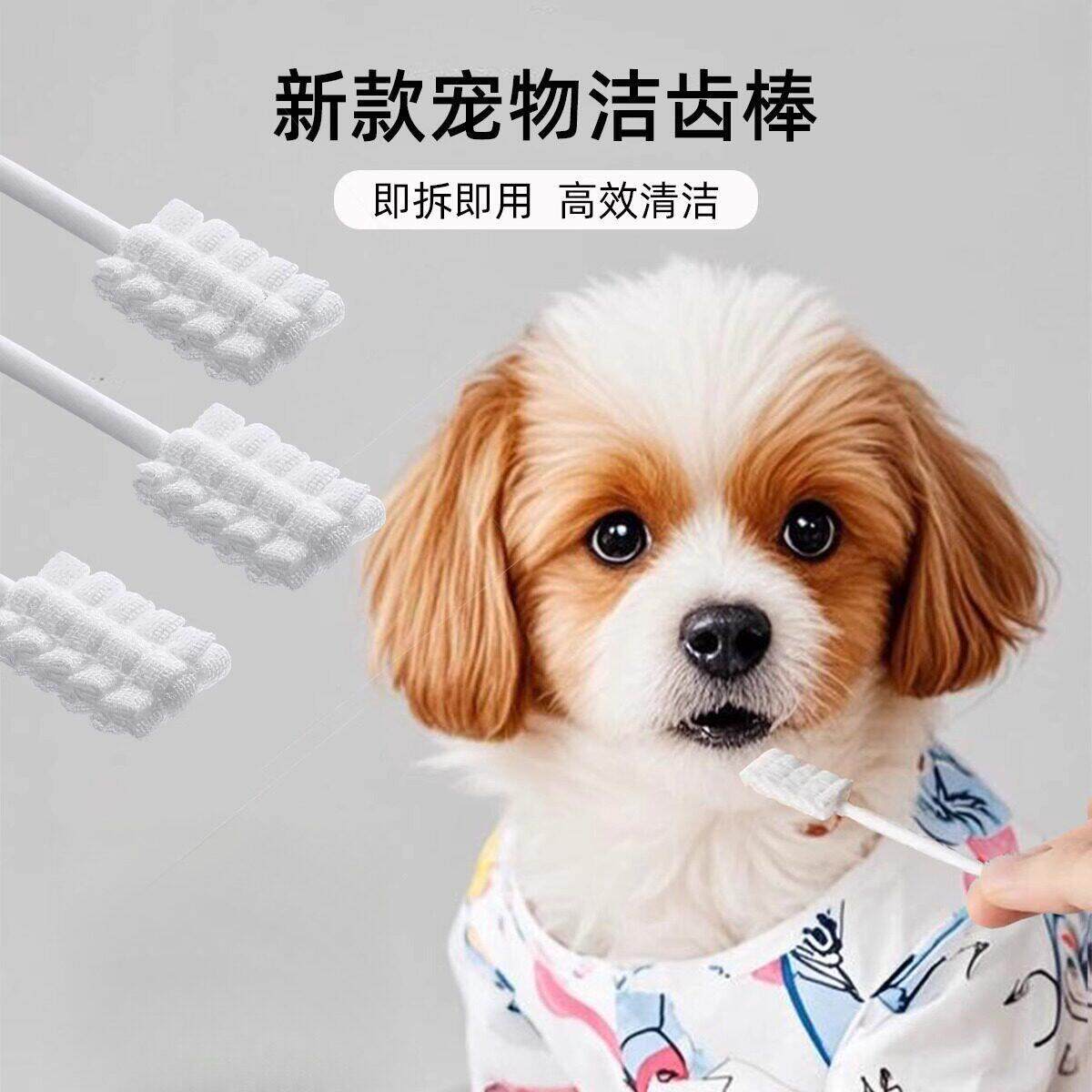 宠物口腔清洁棉棒牙刷一次性棉纱清洁神器猫咪狗狗专用洁牙除口臭