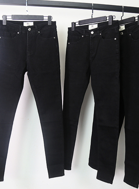 牛仔裤男修身HS高品质纯黑色KANYE A$AP ROCKY潮流弹力小脚裤长裤