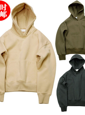 【天天特价】欧美KANYE同款oversize卫衣 落肩加绒套头连帽外套潮