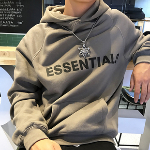 FOG 情侣套头卫衣外套男女 ESS高街复线反光印花压胶毛圈布连帽衫