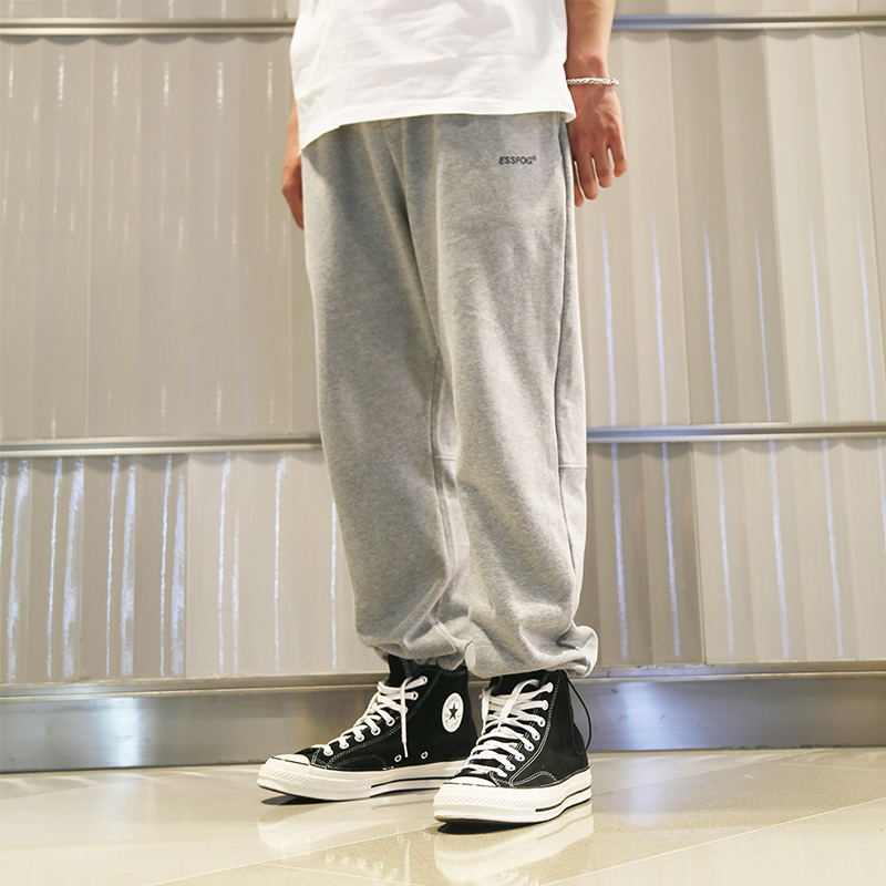 ESS FOG 360g高支精梳新疆棉宽松针织运动长裤抽绳束脚阔腿卫裤男