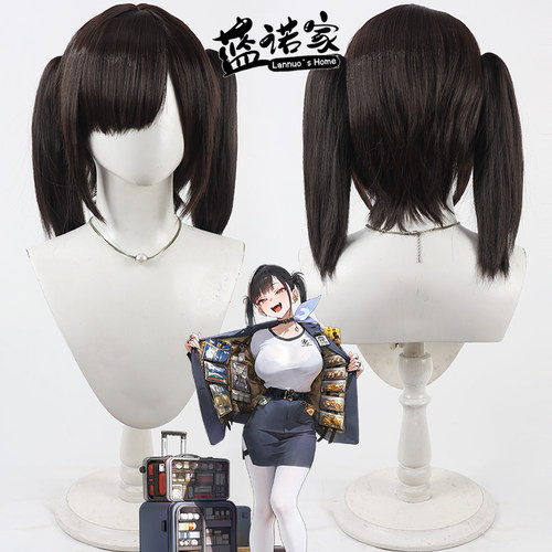 【蓝诺家】胜利女神 索拉cos假发 仿真头皮 分体马尾 深棕色