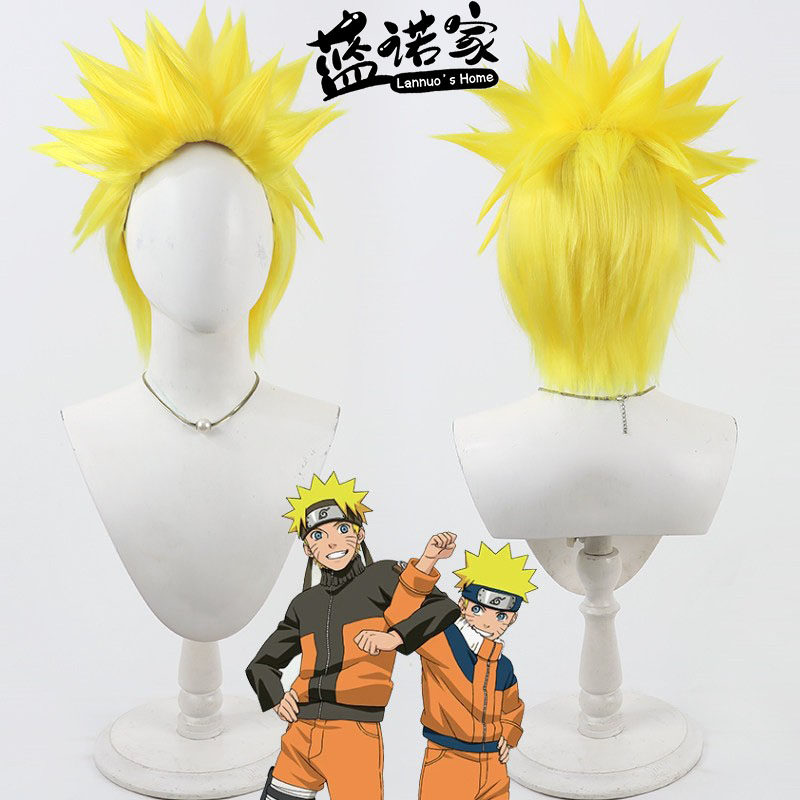 【蓝诺家】火影忍者 旋涡鸣人cos假发金黄色造型款Uzumaki Naruto