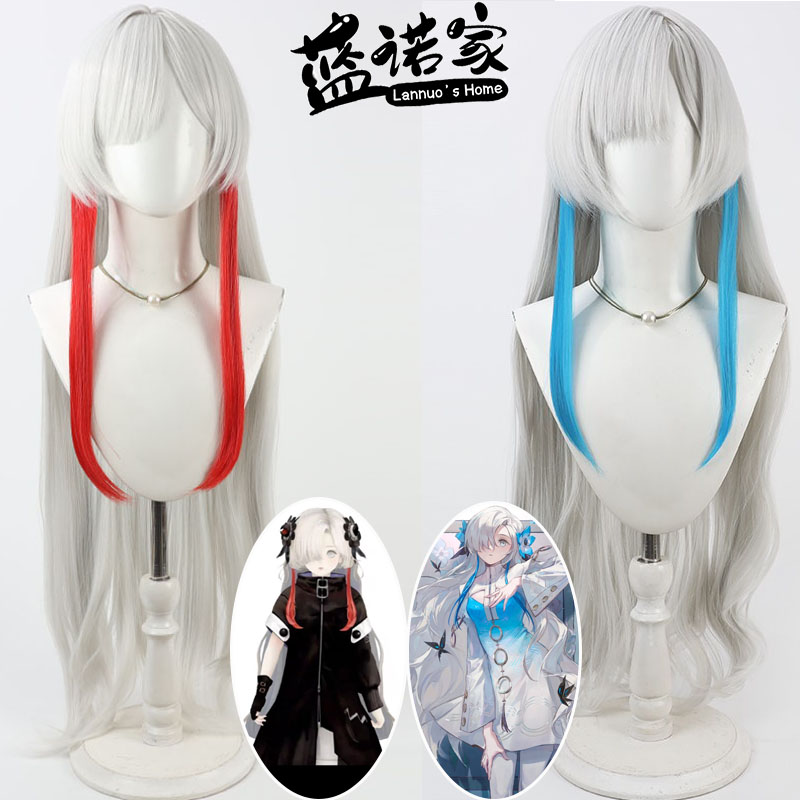 【蓝诺家】虚拟VTuber主播 神椿异世界情绪cos假发银白色一体挑染