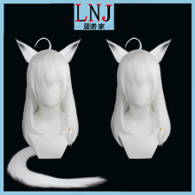 蓝诺家 vtuber 虚拟主播 小狐狸 白上吹雪cosplay假发 有耳朵