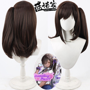 【蓝诺家】胜利女神妮姬 娜嘉cos假发 仿真头皮 分体马尾 深棕色