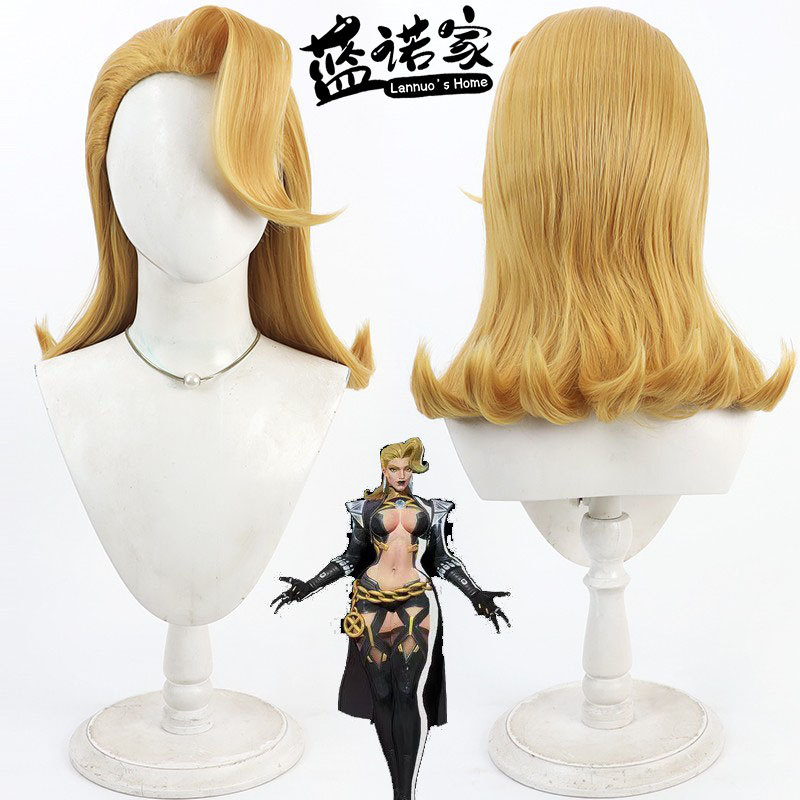 蓝诺家 漫威争锋艾玛弗罗斯cos假发白皇后纯黑战服美人尖打毛发根