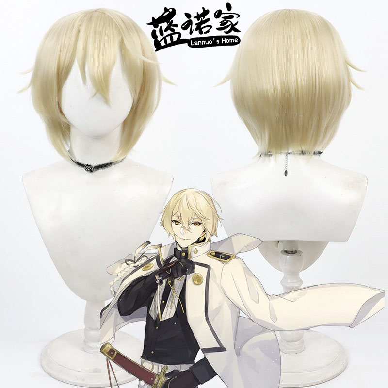 【蓝诺家】刀剑乱舞ONLINE 髭切cos假发 Higekiri 淡黄色仿真头皮