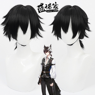 【蓝诺家】时空中的绘旅人 遗落的血脉夜之灵艾因cos假发黑色马尾