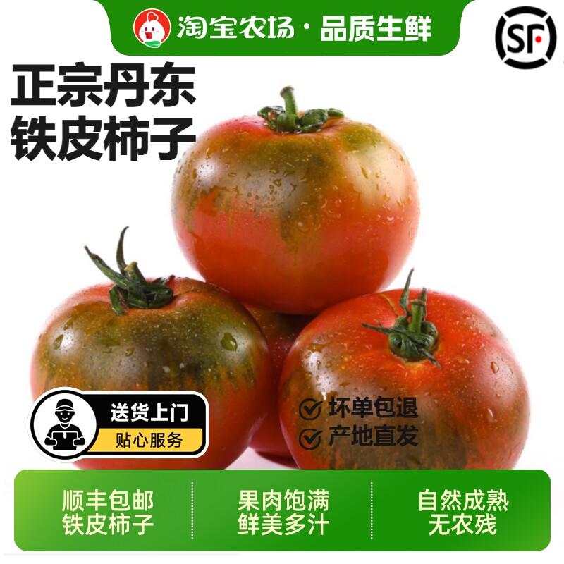 顺丰包邮正宗丹东本地草莓铁皮柿子东北碱地柿子生吃农场礼盒即食