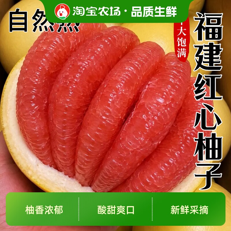 正宗福建平和红心柚子皮红肉蜜柚新鲜水果当季整箱时令配送农场