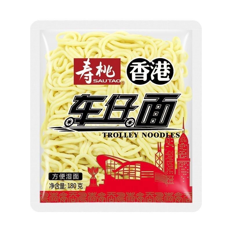 寿桃牌港式车仔面180g非油炸学生早餐速食方便面减脂袋装面条夜宵