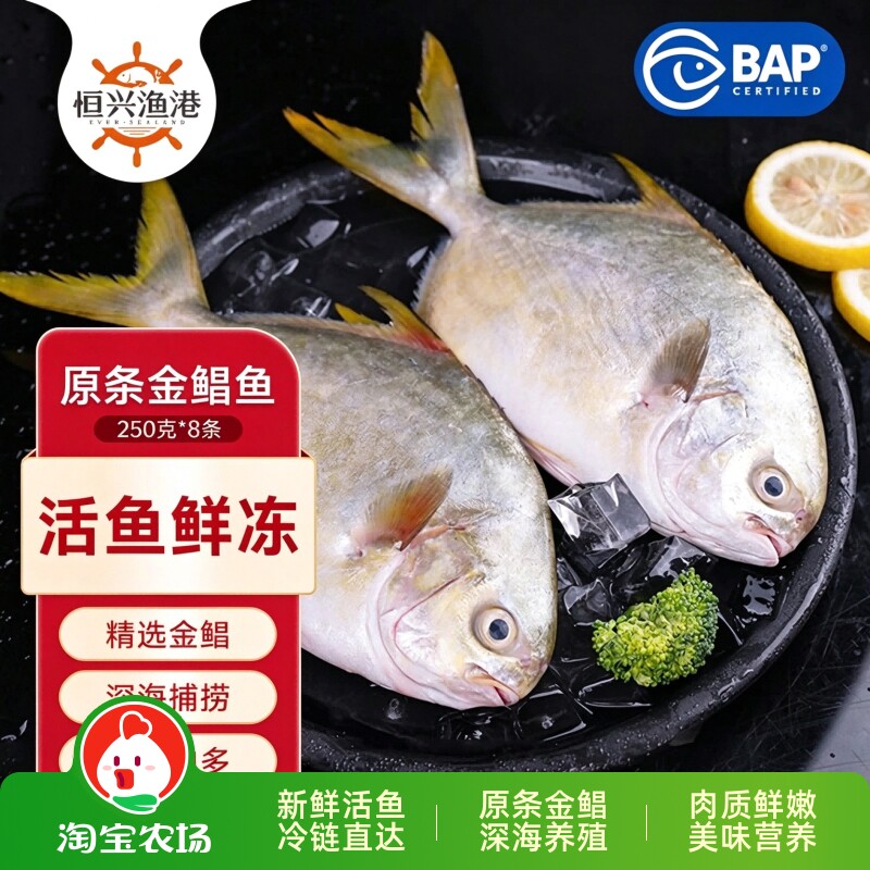 原条金鲳鱼BAP认证深海鱼海鲜火锅烧烤金昌鱼冷冻生鲜肉厚高蛋白