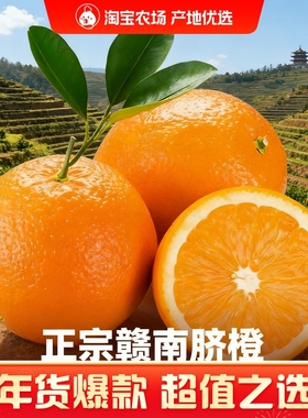 江西赣南脐橙赣州果园现摘皮薄肉厚当季新鲜香甜橙子产地整箱包邮