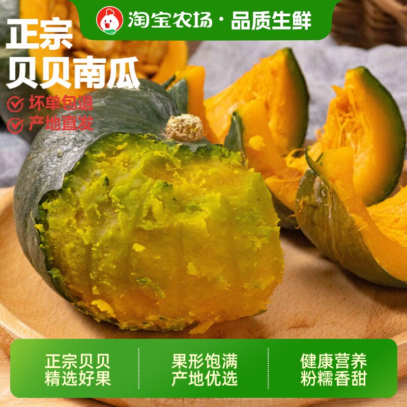 正宗贝贝南瓜板栗味新鲜小南瓜粉糯香甜蔬果早餐轻食营养辅食现摘