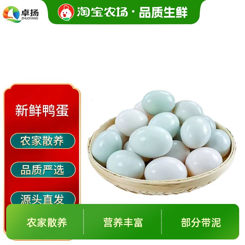 生鸭蛋50g-60g新鲜农家散养纯天然正宗鸭蛋营养丰富部分带泥蛋黄