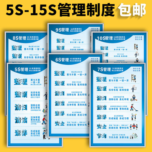 6S工厂车间现场管理规章制度牌5S标识牌标贴标牌7S看板责任区8S安全产生质量宣传标语墙贴纸标示牌子标签定做 - 封面