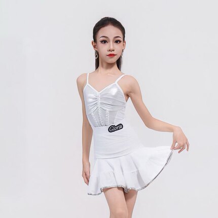 歌瑞新拉丁舞服女童「星耀黑白」2026新款吊带上衣大摆裙训练功服