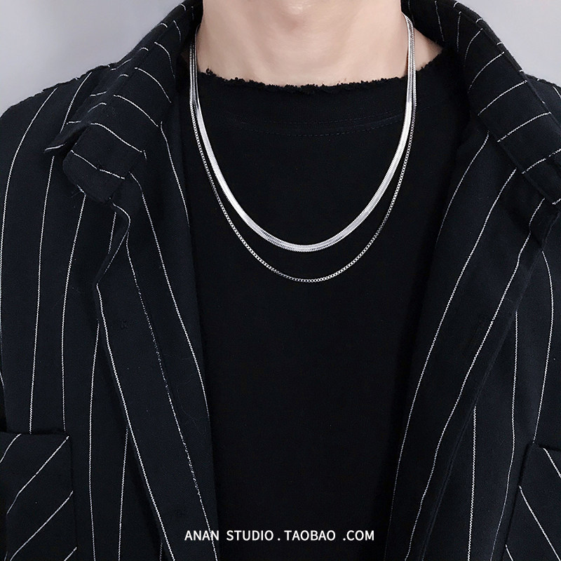 ins双层钛钢不掉色冷淡风项链