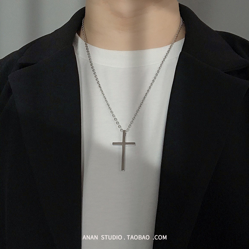 anan质感钛钢光板吊坠港风项链