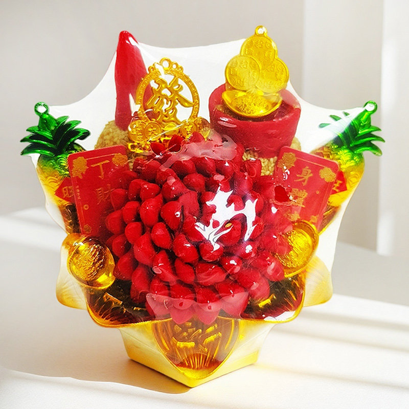 传统春节摆件石榴花茨菇煎堆油炸吉祥三宝开业乔迁喜事生日装饰品,零食/坚果/特产,中式糕点/新中式糕点,淘宝优惠券,粉丝福利购,淘宝优惠卷