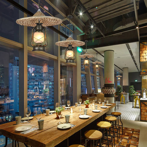 餐厅火锅店复古怀旧体艺做旧颜色