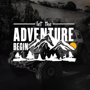 坦克300牧马人bj40车窗车贴让冒险开始吧户外拉花反光汽车贴纸