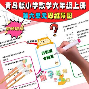 分数四则混合运算手抄报青岛版数学六年级上第六单元手绘思维导图