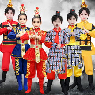六一儿童花木兰演出服舞蹈戏曲表演服男女古代士兵盔甲运动会服装