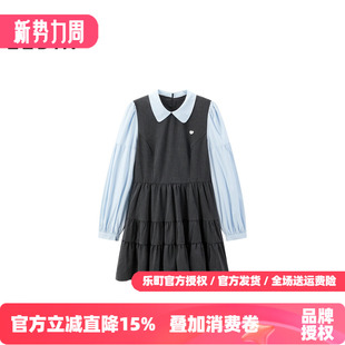 学院风衬衫 乐町韩系轻甜拼接连衣裙春季 裙C1FAE4224 商场同款