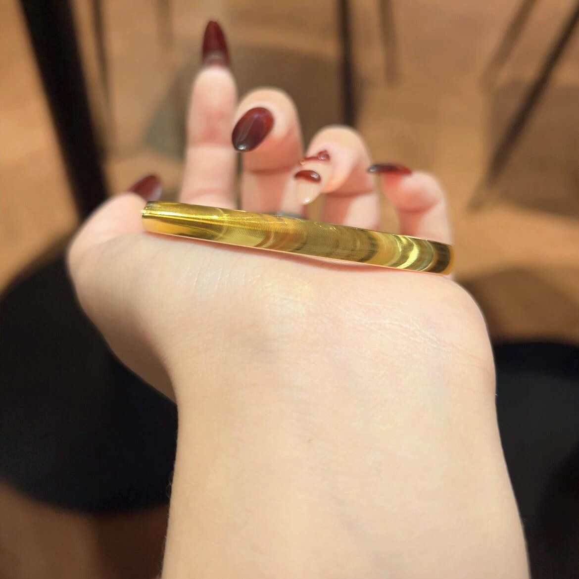 金包银猫眼手镯女闪亮个性时尚保色设计小众闭口手环镯子送女友