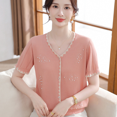 洋气妈妈夏装短袖T恤中年女装