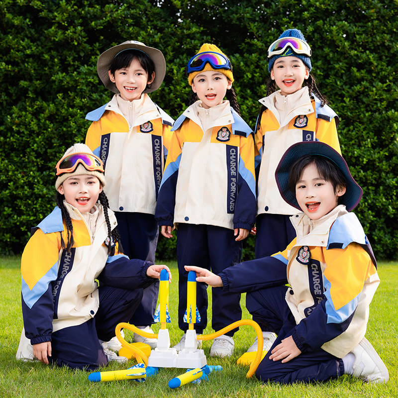 小学生校服冲锋衣三件套一年级班服儿童运动春秋幼儿园园服秋冬装
