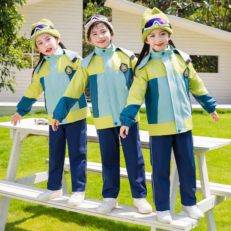 小学生校服冲锋衣三件套一年级班服儿童运动春秋幼儿园园服秋冬装