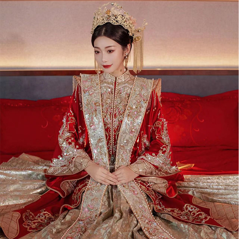 秀禾服出租龙凤褂2025新款中式结婚礼服敬酒服出阁服卦皇重工嫁衣