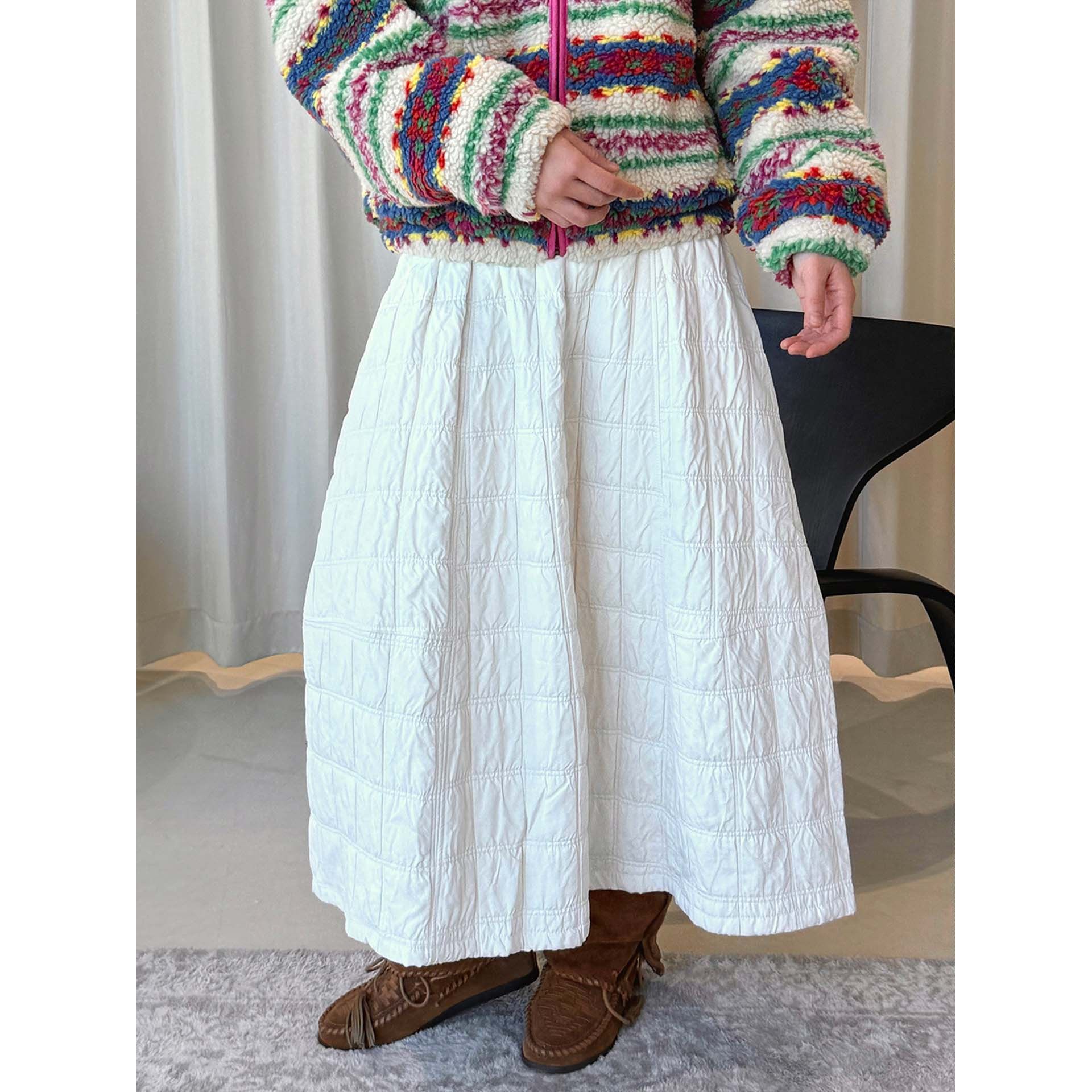 卢浮冬季新款日系复古简约衔棉肌理感加里布半身裙柔软舒适长裙女,运动服/休闲服装,运动半身裙,淘宝优惠券,粉丝福利购,淘宝优惠卷