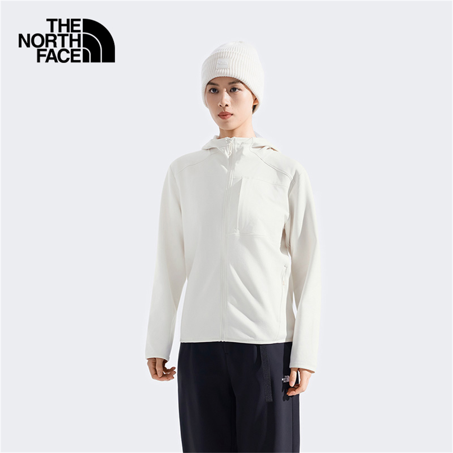 北面女士户外防风轻量保暖抓绒衣