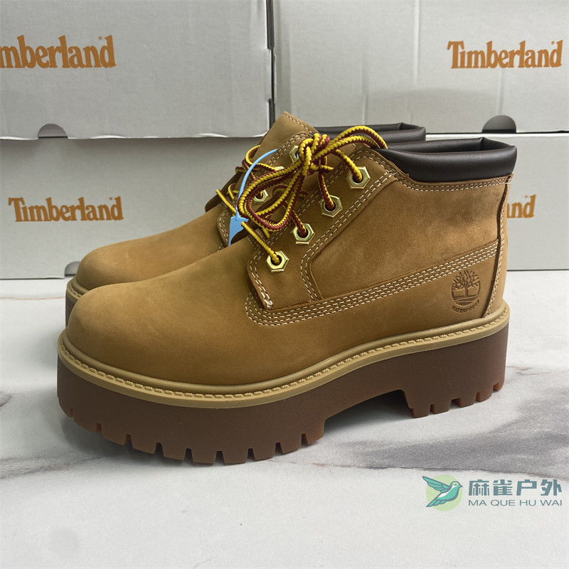 添柏岚户外防水马丁靴增高大黄靴