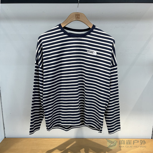 北面女士条纹长袖打底T恤