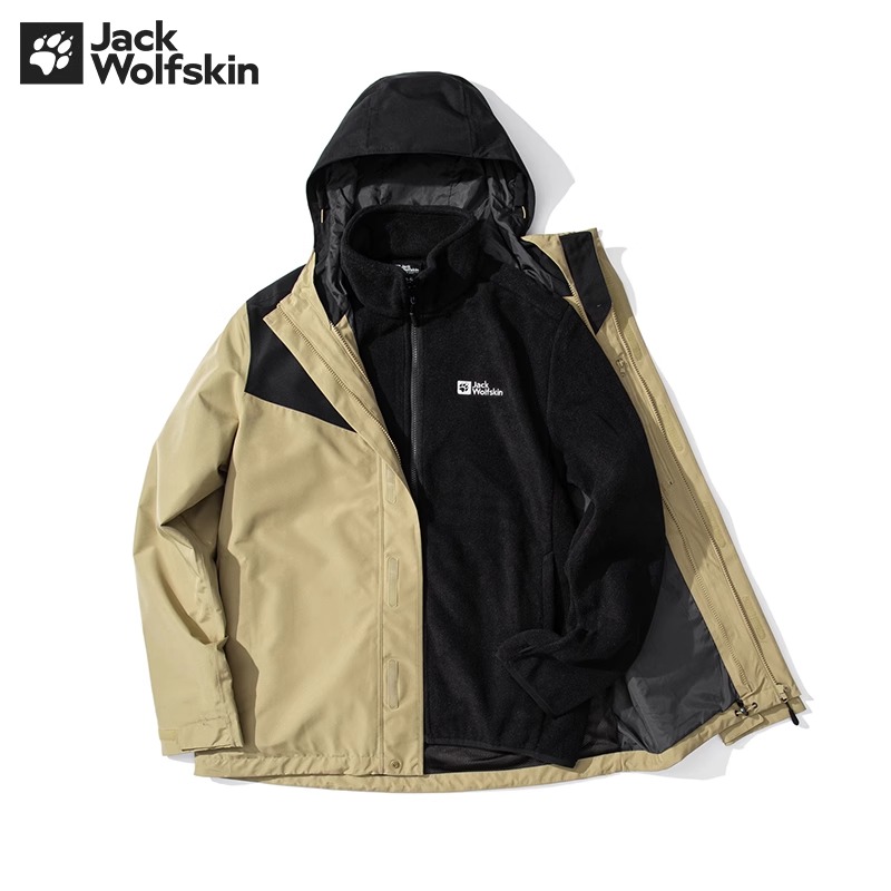 狼爪防水抓绒内胆三合一冲锋衣男